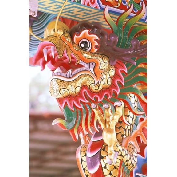 Posterazzi PDDAS36RYO0190 Thailand Bangkok Dragon in Chinese Temple Poster Print by Russell Young - 18 x 27 in.