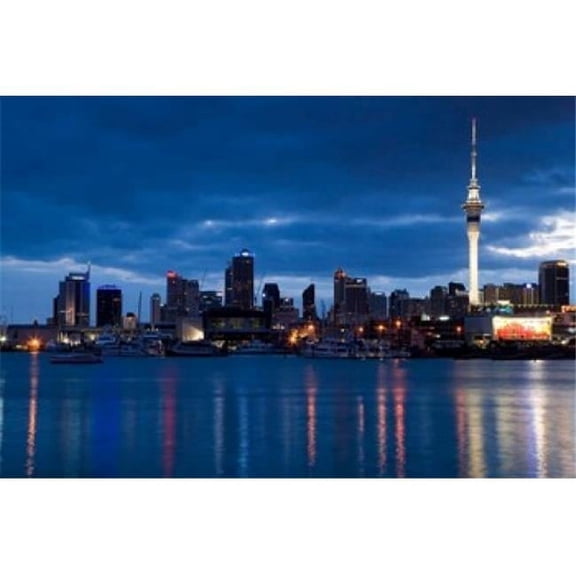 Posterazzi PDDAU02DWA3742 Skytower City Skylines North Island New Zealand Poster Print by David Wall - 35 x 24 in.