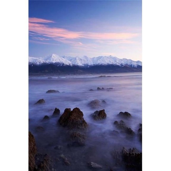 Posterazzi PDDAU02DWA5775 New Zealand South Island Seaward Kaikoura Range Waves Poster Print by David Wall - 23 x 34 in.