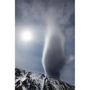 Posterazzi PDDAU02DWA6452 Sun & Lenticular Cloud Over Ohau Range Canterbury South Island New Zealand Print by David Wall