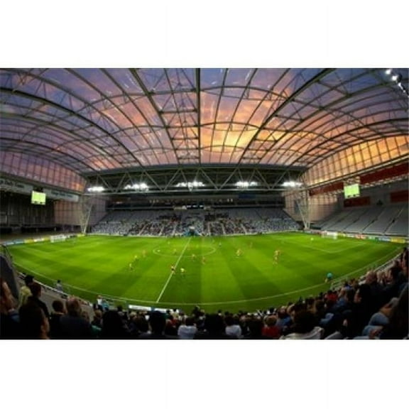 Posterazzi PDDAU02DWA6858 Football Game Forsyth Barr Stadium Dunedin South Island New Zealand - Fisheye Print by David Wall