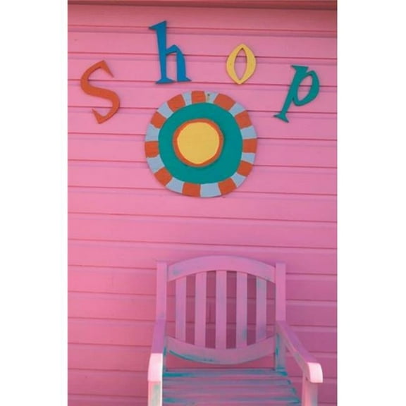 Posterazzi PDDCA05WBI0154 Colorful Sign at Compass Point Resort Gambier Bahamas Caribbean Poster Print by Walter Bibikow