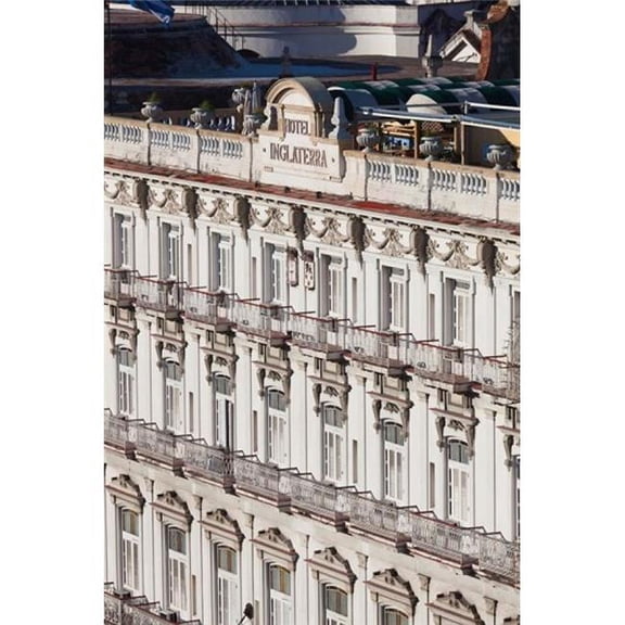 Posterazzi PDDCA11WBI0026 Cuba Havana View of the Hotel Inglaterra Poster Print by Walter Bibikow - 25 x 37 in.