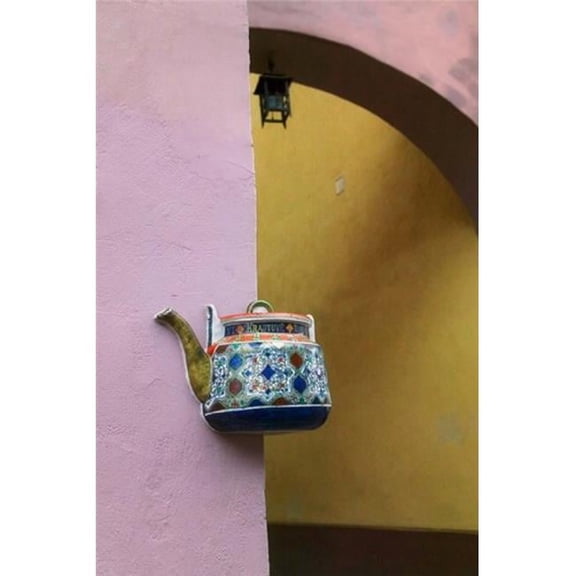 Posterazzi PDDEU46KSU0026 Wall Decorated with Teapot & Cobbled Street in the Old Town Vilnius Lithuania III Poster Print by Keren Su