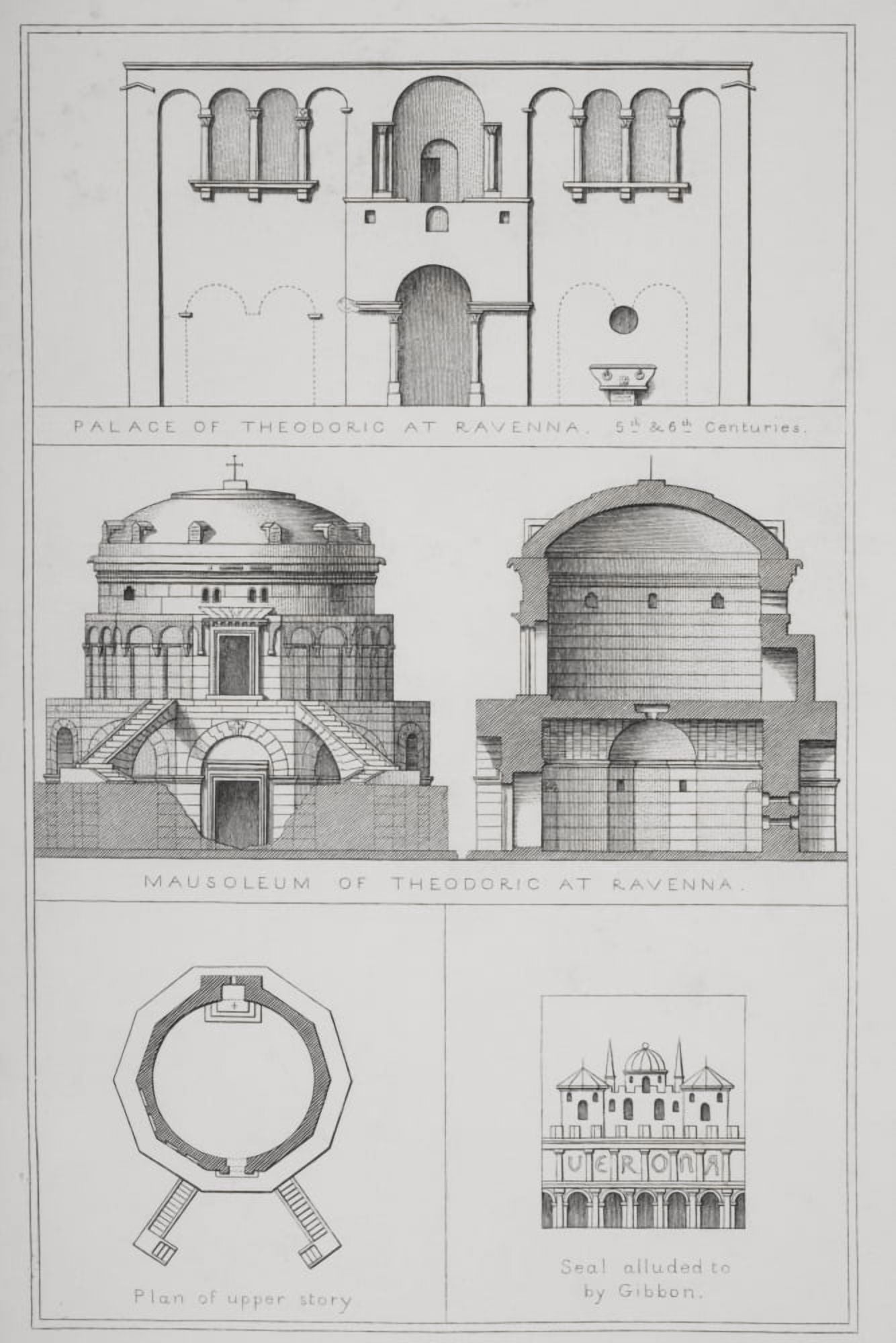 Posterazzi Palace And Mausoleum Of Theodoric At Ravenna Italy From Agincourts History Of Art By Its Monuments Canvas Art - Ken Welsh Design Pics (24 x 36)