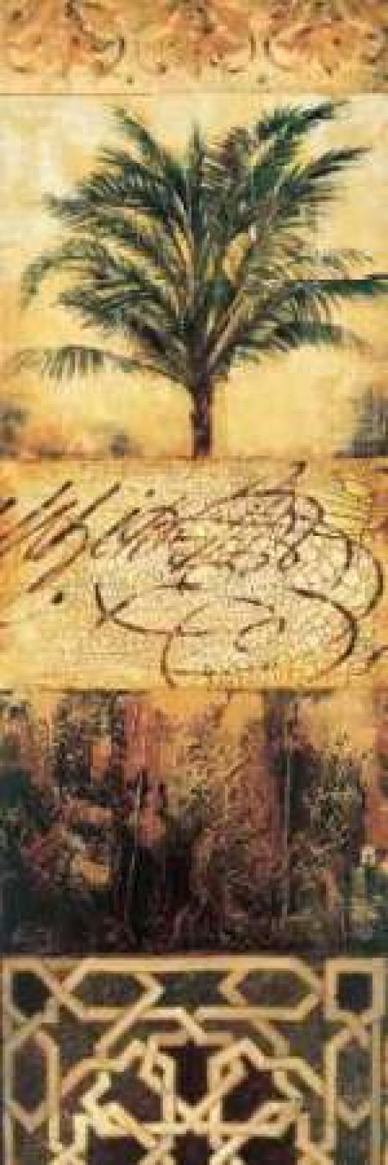 Posterazzi Palm Manuscripts II Canvas Art - Liz Jardine (12 x 36)