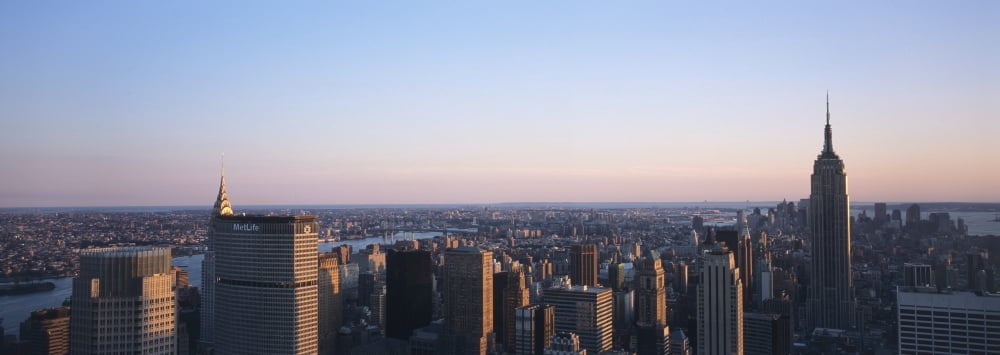 Posterazzi Panoramic View Of Manhattan Canvas Art - Marc Jackson Design Pics (44 x 15)