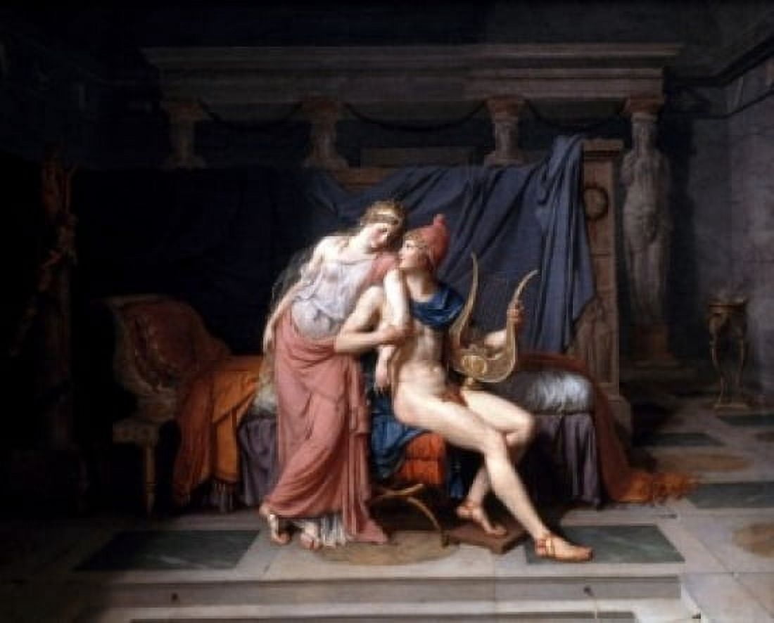 Posterazzi Paris and Helen by Jacques Louis David (1748-1825) France Paris Musee du Louvre Canvas Art - Jacques Louis David (24 x 36)
