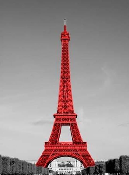 Posterazzi Paris in the Day in Red Border Canvas Art - Emily Navas (18 x 24)