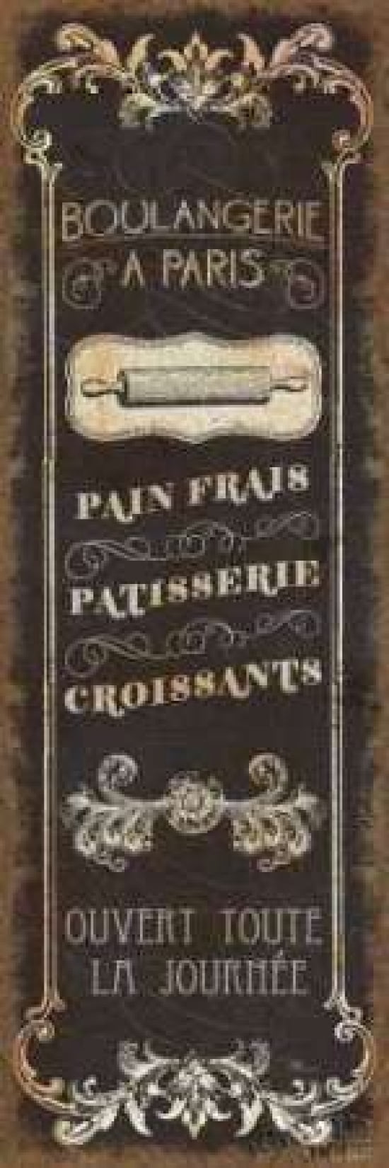Posterazzi Parisian Signs Panel - I Canvas Art - Pela Studio (12 x 36)