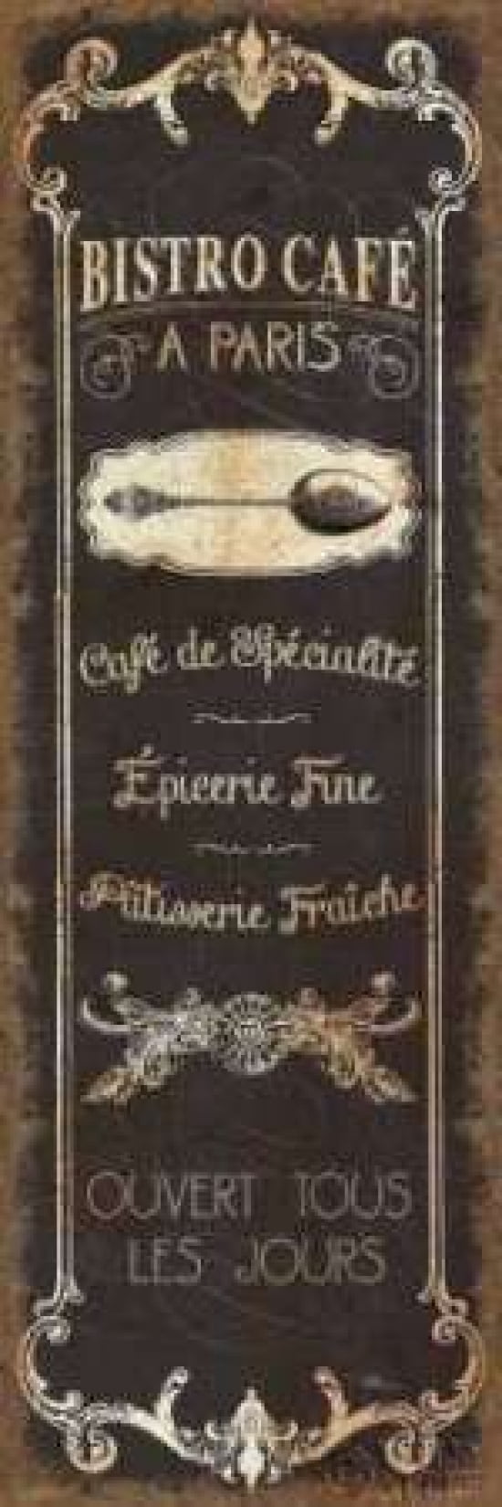 Posterazzi Parisian Signs Panel - II Canvas Art - Pela Studio (12 x 36)