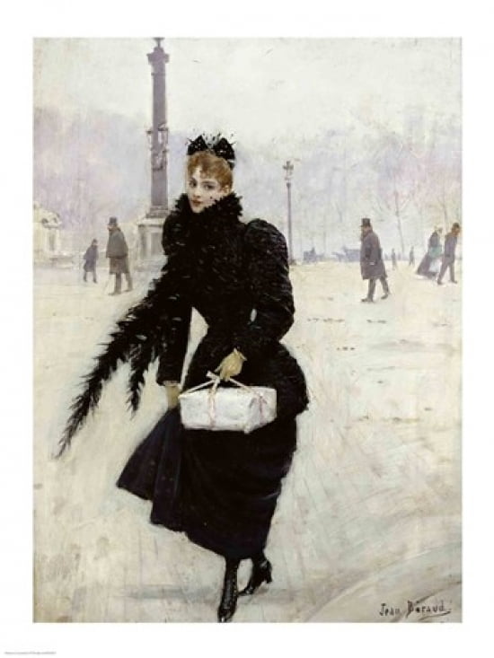 Posterazzi Parisian woman in the Place de la Concorde Canvas Art - Jean Beraud (24 x 36)