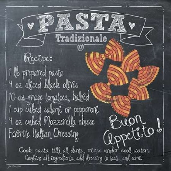 Posterazzi Pasta Recipe Canvas Art - Jo Moulton (24 x 24)