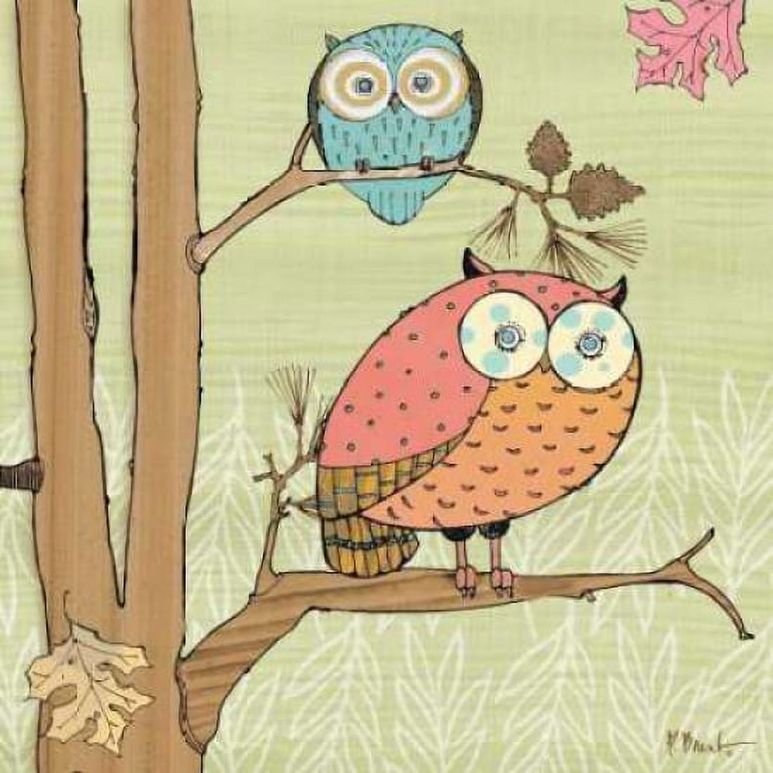 Posterazzi Pastel Owls I Canvas Art - Paul Brent (24 x 24)