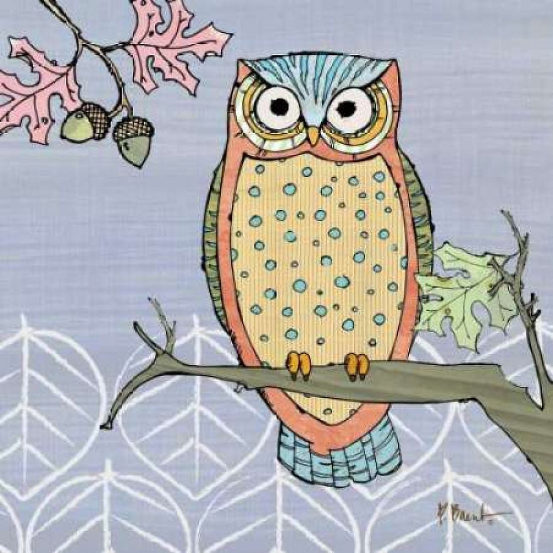 Posterazzi Pastel Owls II Canvas Art - Paul Brent (24 x 24)