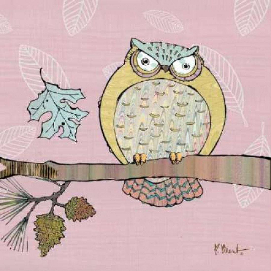 Posterazzi Pastel Owls III Canvas Art - Paul Brent (24 x 24)