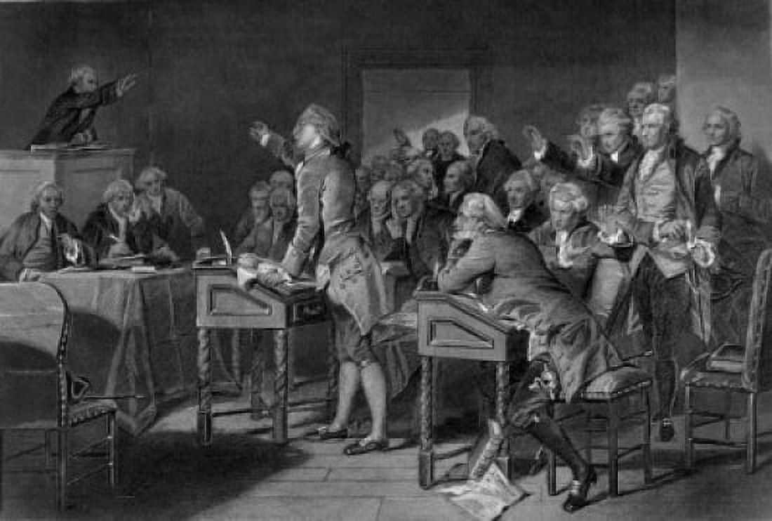 Posterazzi Patrick Henry Addressing the Virginia Assembly Alonzo Chappell (1828-1887 American) Engraving Canvas Art - Alonzo Chappell (24 x 36)