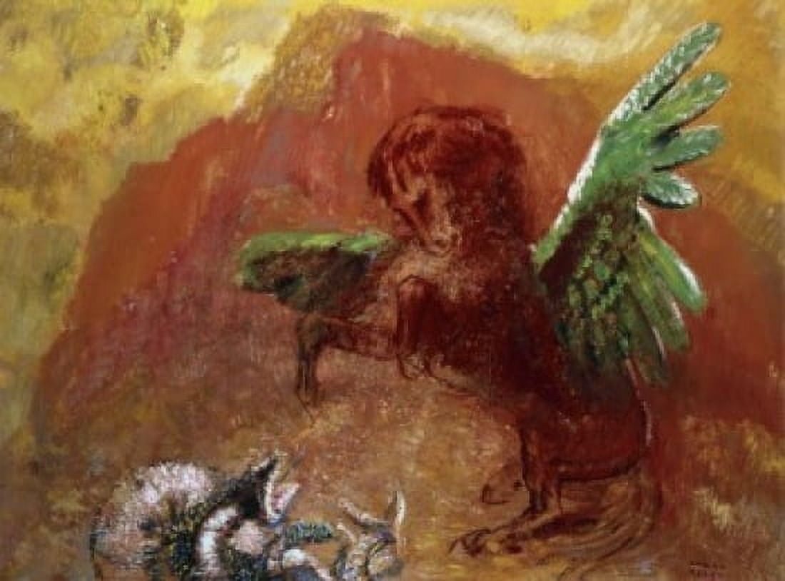 Posterazzi Pegasus and Hydra  (Pegase et lHydre)  1905  Odilon Redon (1840-1916French)  Rijksmuseum Kruller-Muller Otterlo Netherlands Canvas Art - Odilon Redon (24 x 36)