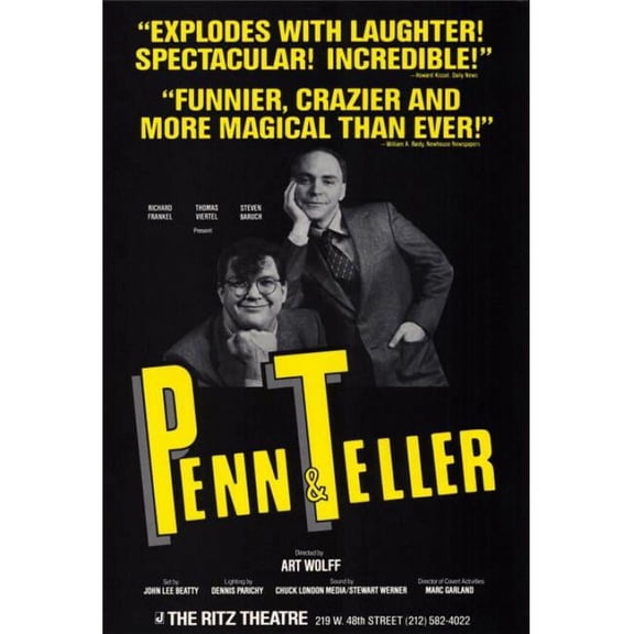 Posterazzi  Penn & Teller Broadway Movie Poster - 27 x 40 in.