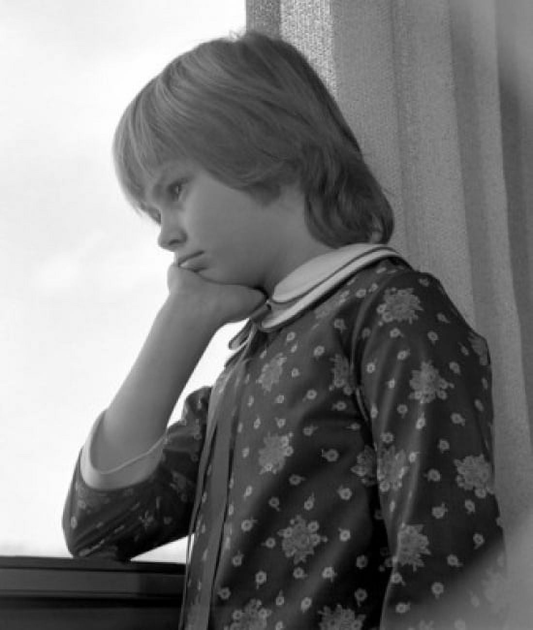 Posterazzi Pensive boy looking through window Canvas Art - (24 x 36)