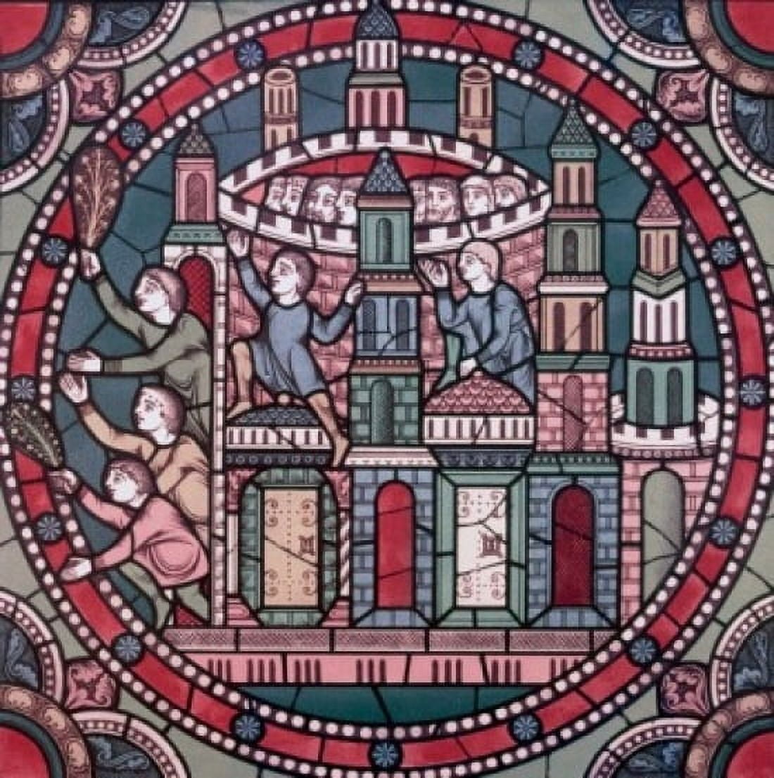 Posterazzi People Of Jerusalem Hasten To Meet The Savior 12th Century Stained Glass Chartres Cathedral France Canvas Art -  (24 x 36)