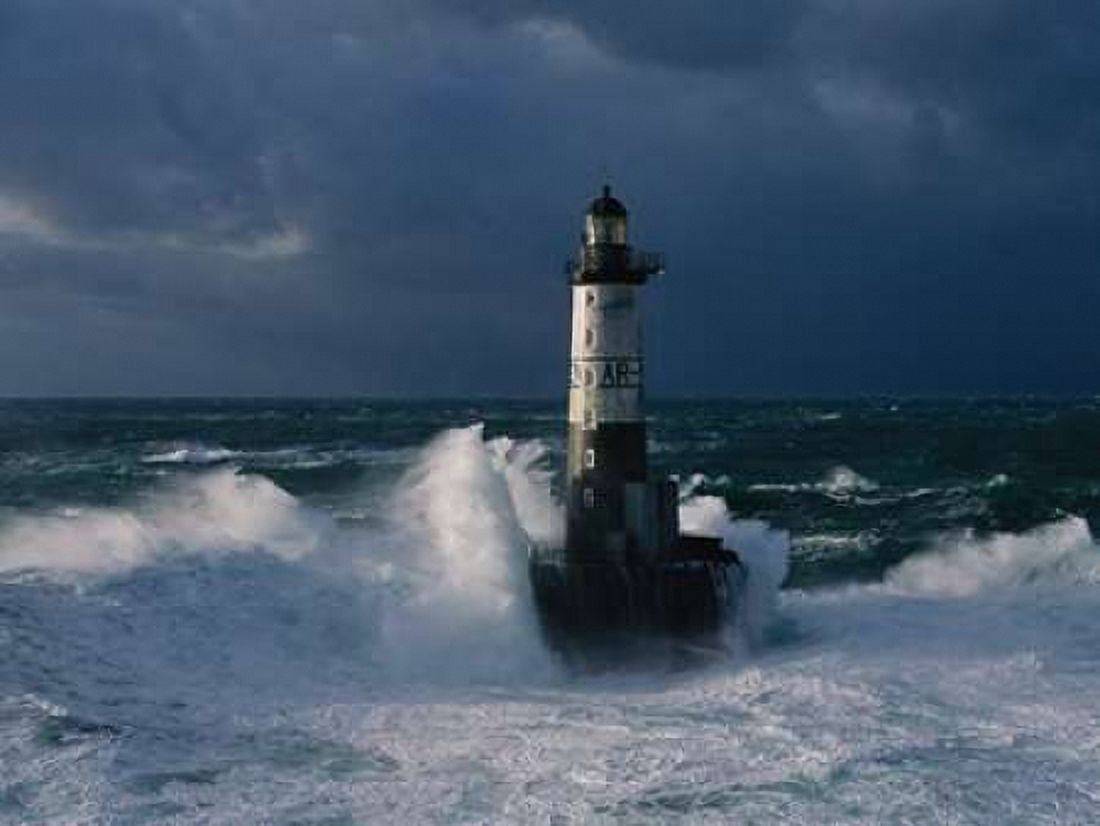 Posterazzi Phare d Ar-Men Bretagne Canvas Art - Jean Guichard (22 x 28)