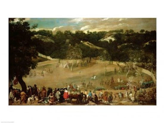 Posterazzi Philip IV Hunting Wild Boar Canvas Art - Diego Velazquez (36 x 24)