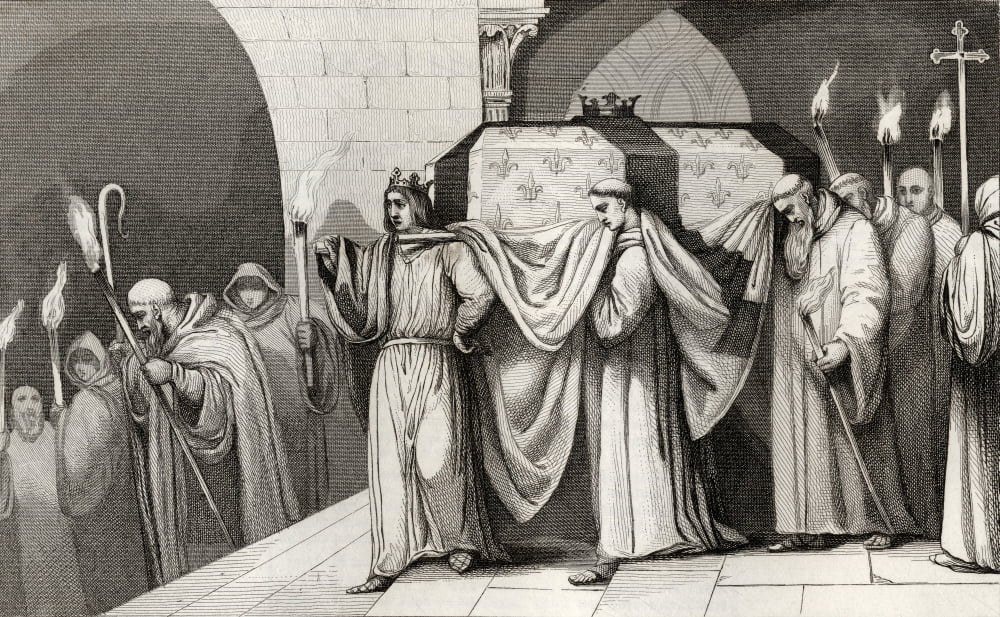 Posterazzi Philippe Iii The Bold 1245 To 1285 Helps Carry His Fathers Coffin From Histoire De France By Colart Published Circa 1840 Canvas Art - Ken Welsh Design Pics (36 x 22)