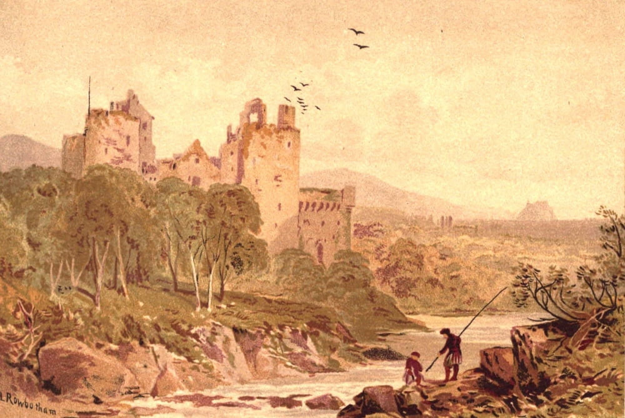 Posterazzi Picturesque Scottish Scenery 1875 Doune Castle Canvas Art - Thomas CL Rowbotham (24 x 36)