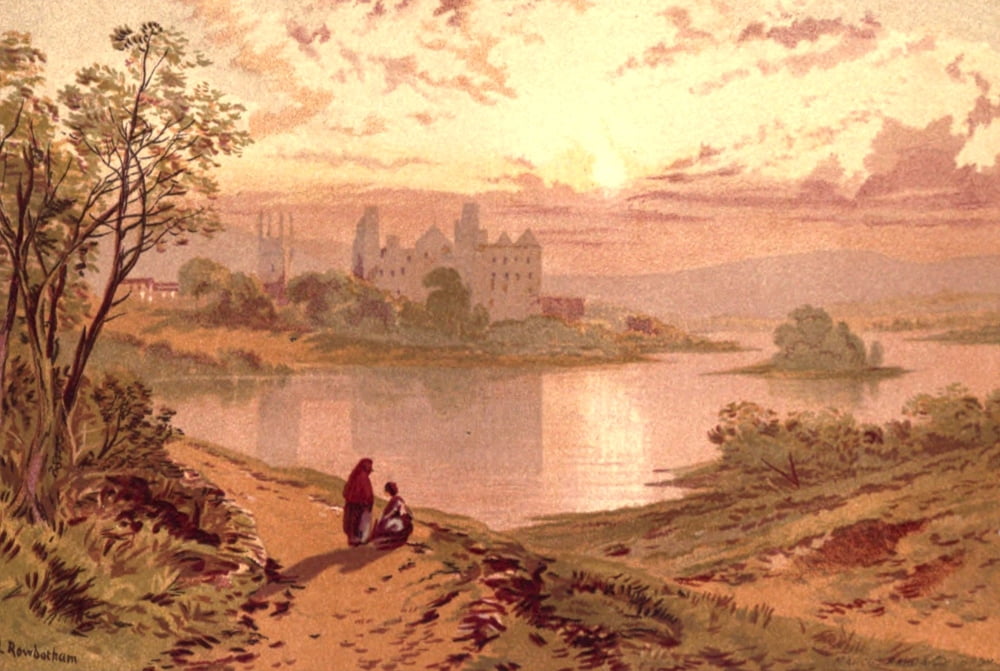Posterazzi Picturesque Scottish Scenery 1875 Linlithgow Palace Canvas Art - Thomas CL Rowbotham (24 x 36)
