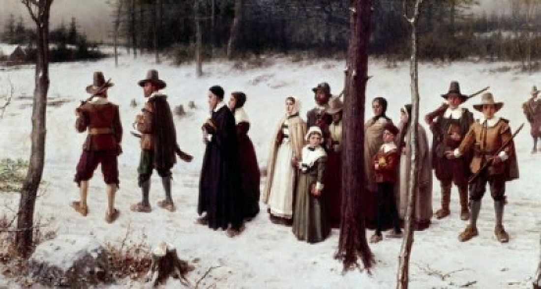 Posterazzi Pilgrims Going to Church 1867 George Henry Boughton (1833-1905 American) Canvas Art - George Henry Boughton (24 x 36)
