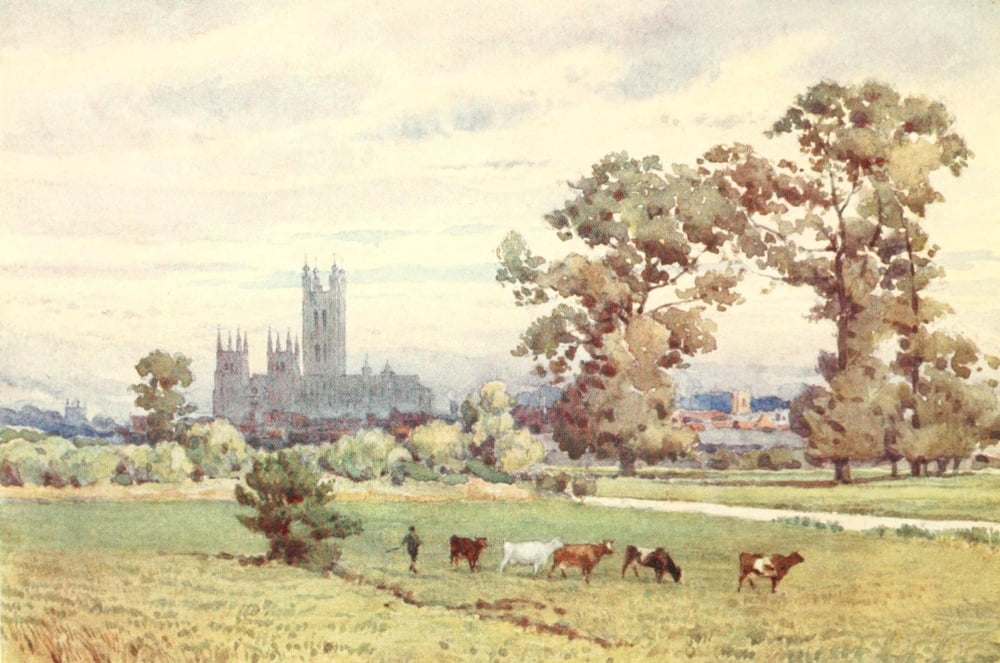 Posterazzi Pilgrims Way Canterbury Cathedral Canvas Art - AH Hallam Murray (24 x 36)
