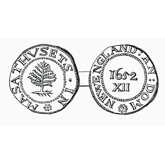 Posterazzi The Pine-Tree Shilling, Currency In The Province of Massachusetts Bay In 1652 From The Book Short History of The English People by J.R. Green Published London 1893 Poster Print,