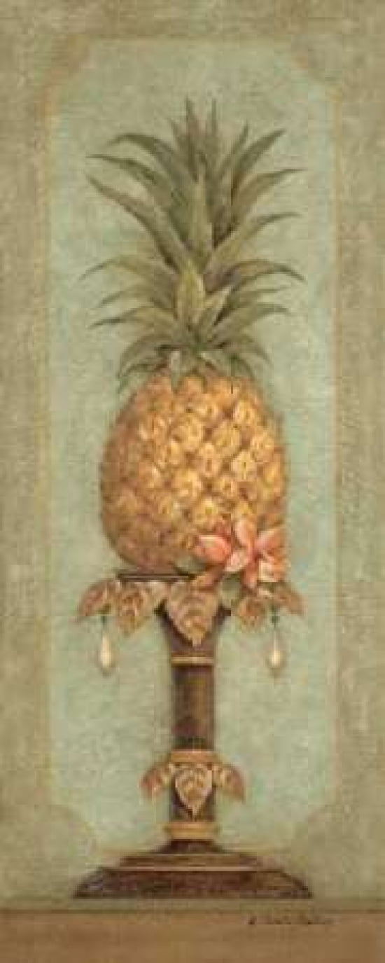 Posterazzi Pineapple and Pearls I Canvas Art - Pamela Gladding (24 x 48)