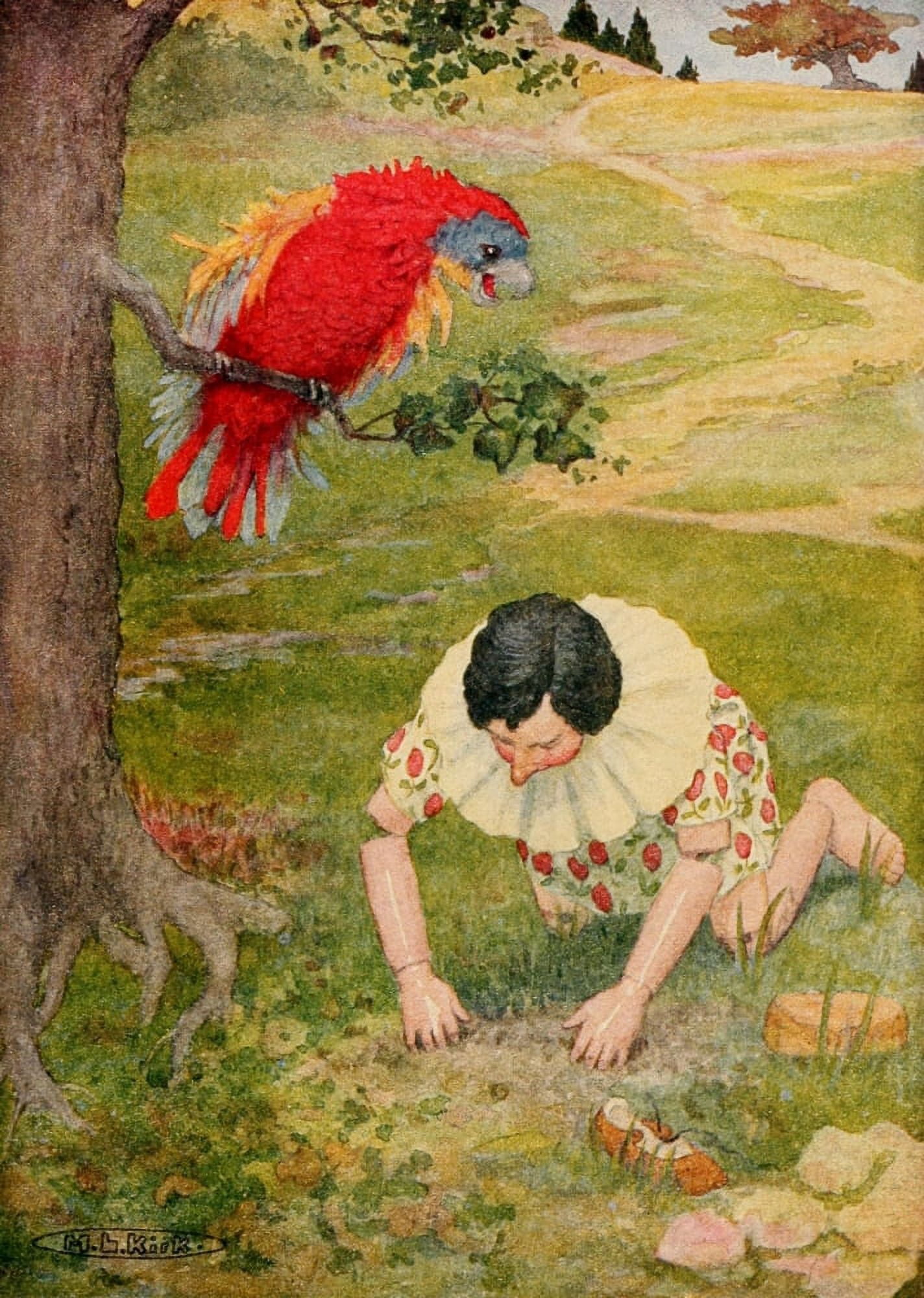 Posterazzi Pinnochio 1920 He began to dig up the earth Canvas Art - Maria Kirk (24 x 36)