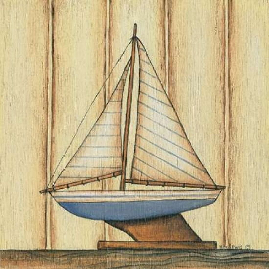 Posterazzi Pinstripe Boat Canvas Art - Kim Lewis (24 x 24)