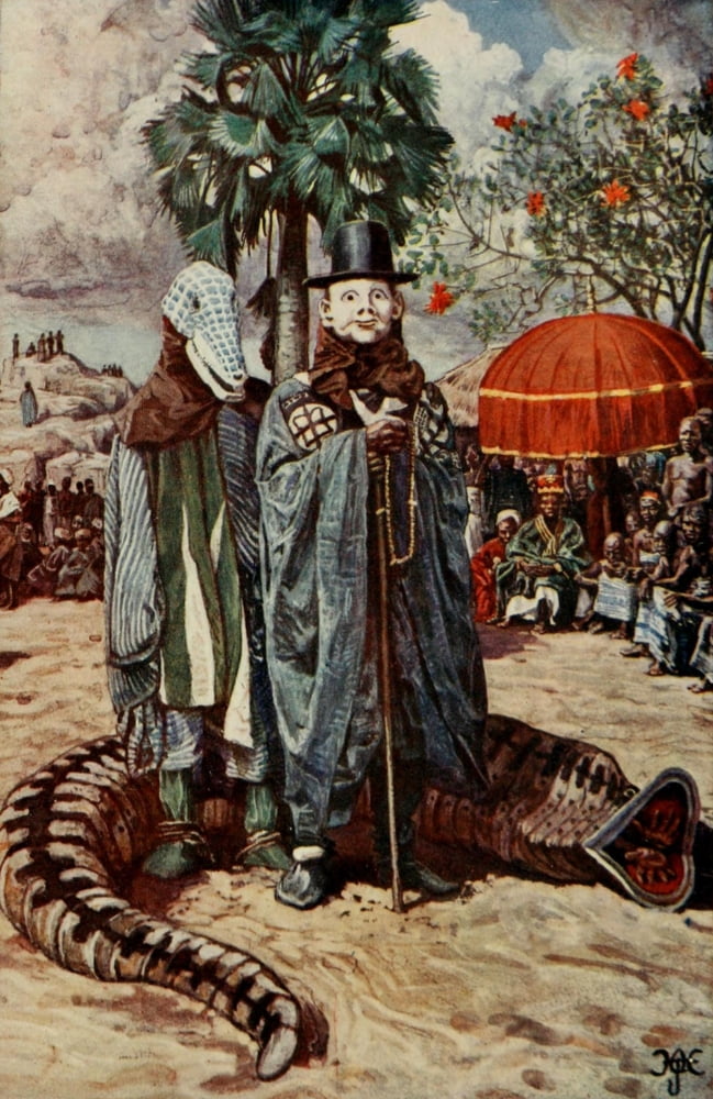 Posterazzi Pioneers of West Africa 1912 The masked Mummers of Yoruba Canvas Art - Sir Harry Johnston (24 x 36)