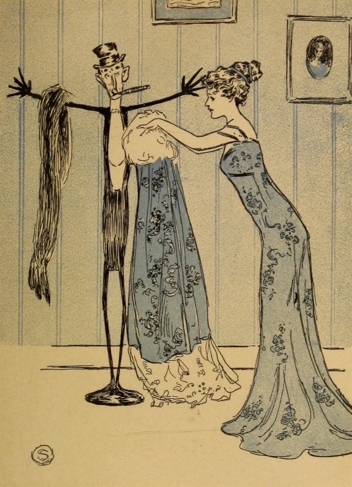 Posterazzi Pippins & peaches 1909 Woman in blue Canvas Art - Penrhyn Stanlaws (24 x 36)