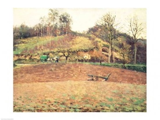 Posterazzi Ploughland 1874 Canvas Art - Camille Pissarro (36 x 24)