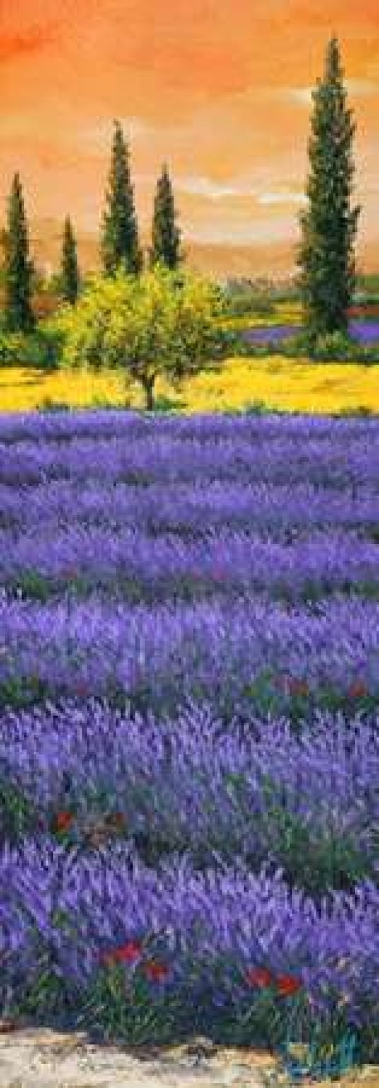 Posterazzi Pomeriggio tra la lavanda Canvas Art - Tebo Marzari (10 x 20)