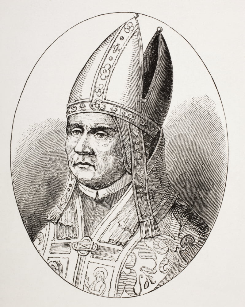 Posterazzi Pope Sylvester I Who Ruled From 314 To 335 From Les Artes Au Moyen Age Published Paris 1873 Canvas Art - Ken Welsh Design Pics (26 x 32)