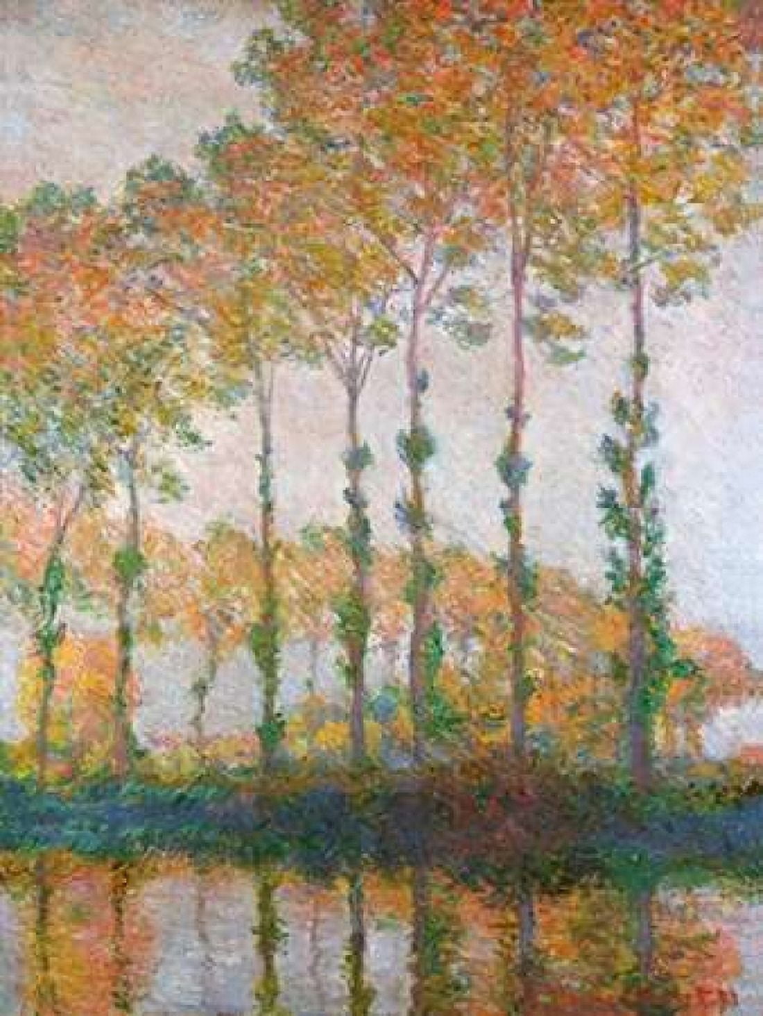 Posterazzi Poplars on the Banks of the l Epte Autumn Canvas Art - Claude Monet (22 x 28)