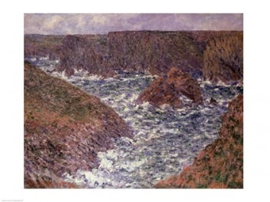 Posterazzi Port Domois at Belle Ile 1886 Canvas Art - Claude Monet (36 x 24)