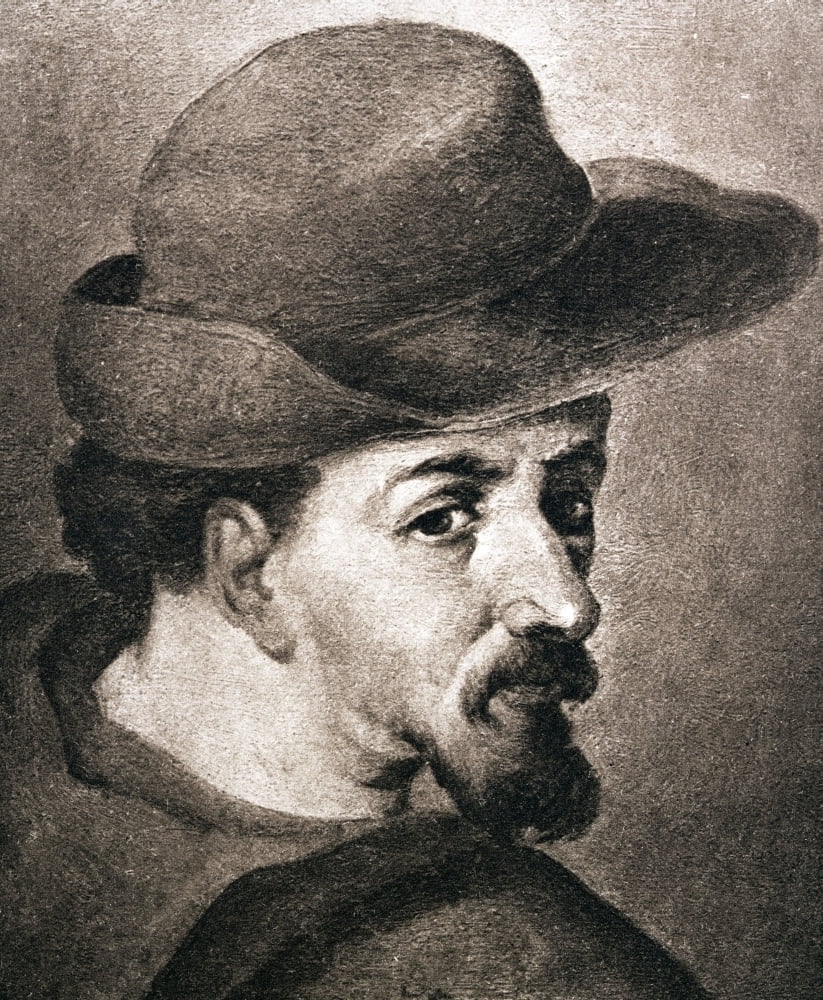 Posterazzi Portrait Of Miguel Saavedra De Cervantes 1547 1616 Spanish Writer After Artist Francisco Pacheco Canvas Art - Ken Welsh Design Pics (26 x 32)