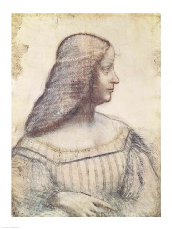 Posterazzi Portrait of Isabella dEste Canvas Art - Leonardo Da Vinci (24 x 36)