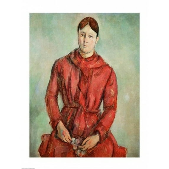Posterazzi BALXIR60905 Portrait of Madame Cezanne in A Red Dress Poster Print by Paul Cezanne - 18 x 24 in.