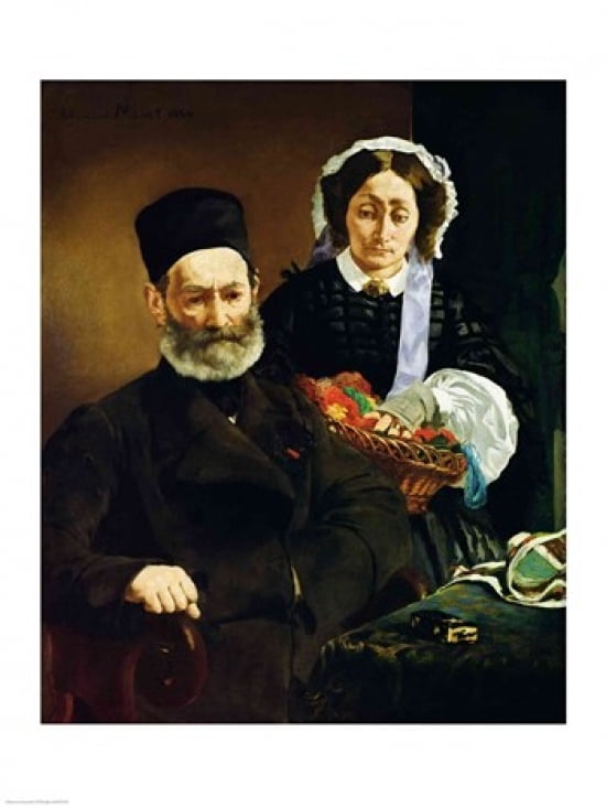Posterazzi Portrait of Monsieur and Madame Auguste Manet 1860 Canvas Art - Edouard Manet (24 x 36)