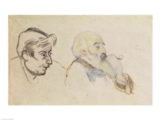 Posterazzi Portrait of Pissarro by Gauguin and Portrait of Gauguin by Pissarro Canvas Art - Paul Gauguin (36 x 24)