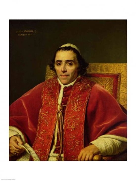 Posterazzi Portrait of Pope Pius VII Canvas Art - Jacques-Louis David (24 x 36)