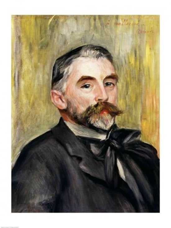 Posterazzi Portrait of Stephane Mallarme Canvas Art - Pierre-Auguste Renoir (24 x 36)